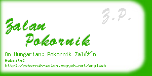 zalan pokornik business card